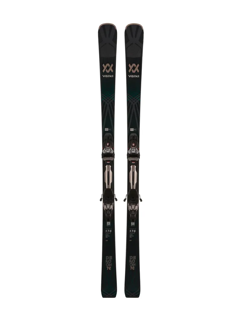 Volkl Deacon 76 Black 2024 Ex Demo Skis With Bindings-1